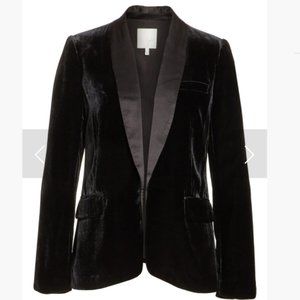 Joie Tuxedo Blazer in Black Velvet w satin lapels